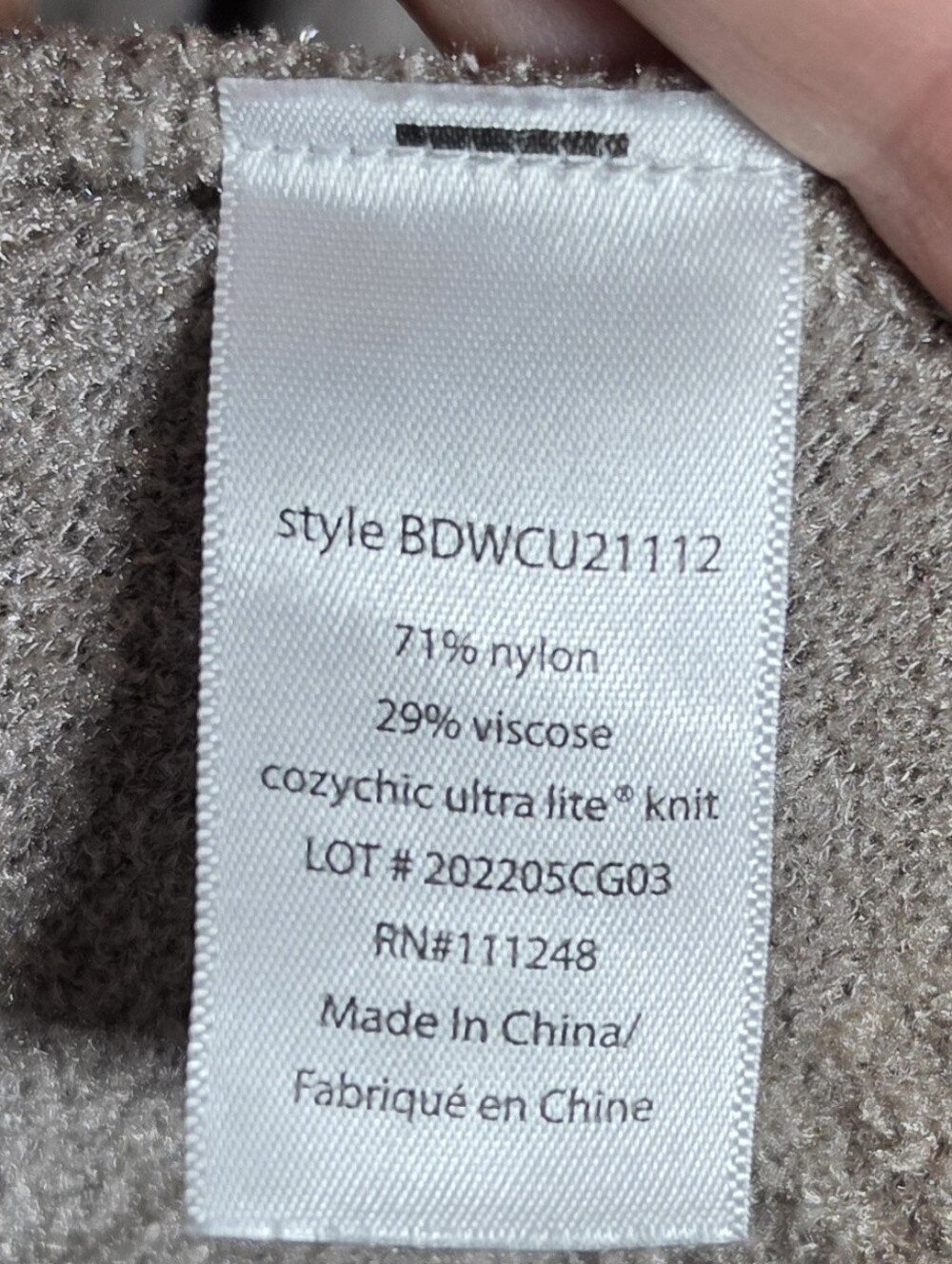 Barefoot Dreams CozyChic Hooded Seashore Cardigan Size L Oyster Neutral Duster - Picture 9 of 9
